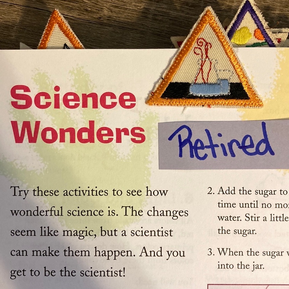 Science Wonders Orange Border Try-It Girl Scouts Badge Patch